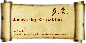 Janovszky Krisztián névjegykártya